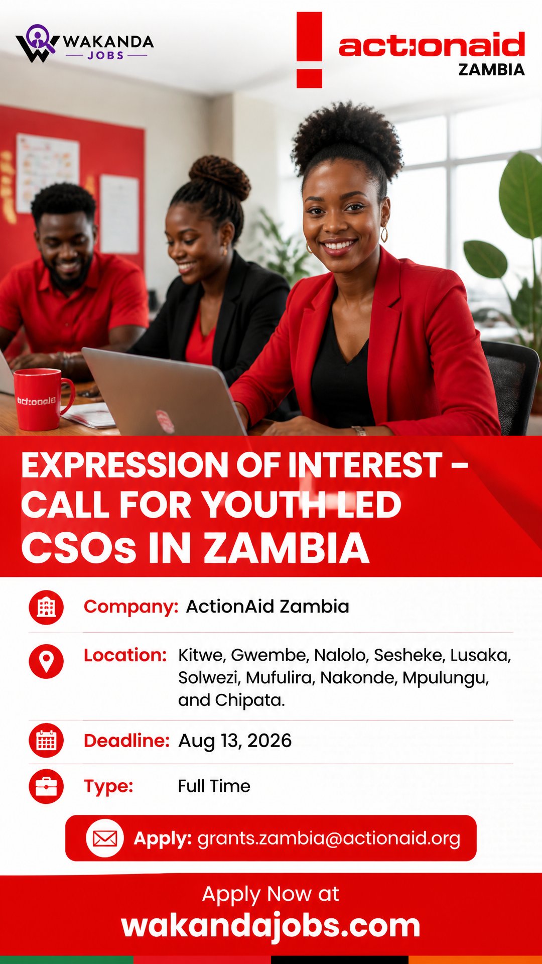 EXPRESSION OF INTEREST – CALL FOR YOUTH LED CSOs IN ZAMBIA